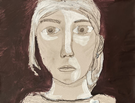 Daniela SELBST II Ölkohle, Tempera, Acryl auf Karton 47,7 x 62,6 cm | Foto: Günter Wintgens