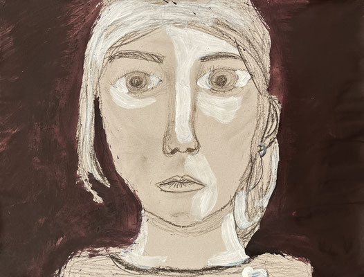 Daniela SELBST II Ölkohle, Tempera, Acryl auf Karton 47,7 x 62,6 cm | Foto: Günter Wintgens