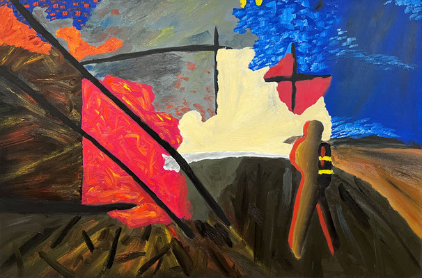 Aaron FEUERLÖSCHER Ölfarbe auf Leinwand 80 X 120 cm | Foto: Günter Wintgens