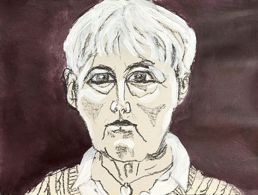 Kristina SELBST II Ölkohle, Tempera, Acryl auf Karton 47,7 x 62,6 cm | Foto: Günter Wintgens