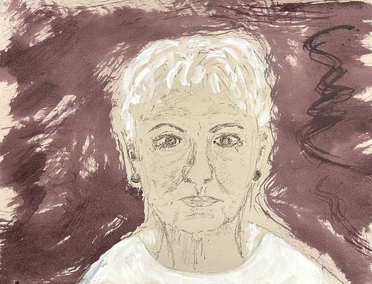 Ursula SELBST  Ölkohle, Tempera, Acryl auf Karton 47,7 x 62,6 cm | Foto: Günter Wintgens