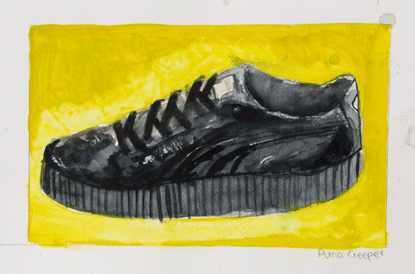 Puma Creeper, 2018, Bleistift, Aquarellfarbe