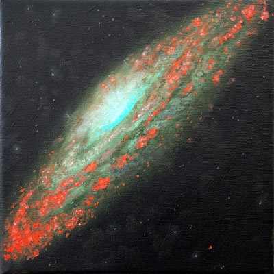Ben BEN'S UNIVERSUM 2 Ölfarbe auf Leinwand 20 x 20 cm | Foto: Günter Wintgens