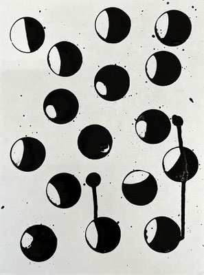 Anna BUBBLES 22.8. Tusche auf Papier 26 x 19,5 cm | Foto: Günter Wintgens