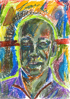 David MEIN VATER Ölpastellkreide 35 x 25 cm | Foto: Günter Wintgens
