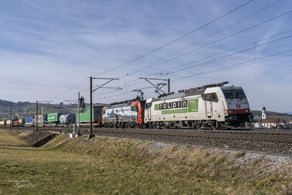 BR186 902 Ralpin "Gotthard" mit SBB Cargo International BR 193 478 "Gottardo", Frick (13.02.2022) ©rail-emotion.ch