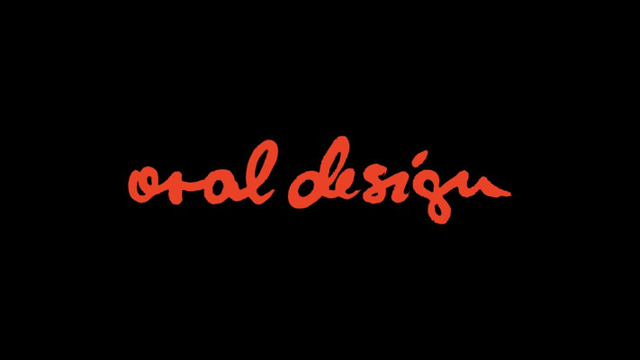 The “oral design” logo rendered in red on a black background