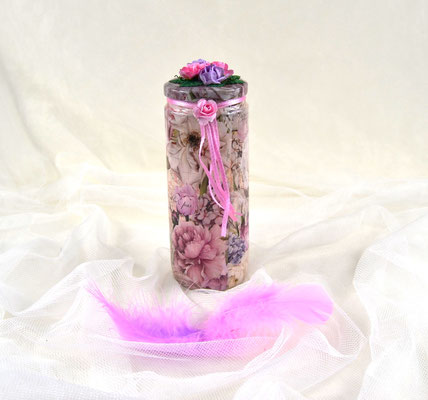 Geschenkverpackung aus Glas. Dekoglas (Nr. 1) flieder-rosa