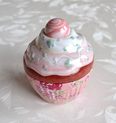 Blechdose Cupe Cake rosa, Deckel rosa