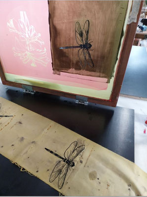 Siebdruck-Siebe im Workshop Textildruck in der Druckwerkstatt Craftschöpferey.