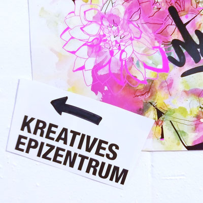 Kreatives Epizentrum als Text in der Druckwerkstatt Craftschöpferey.