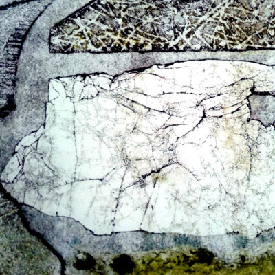 Detail eines Collagraphie-Drucks