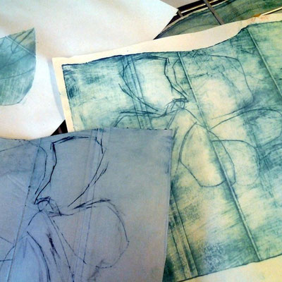 Drucken mit TetraPak als Workshop in der Craftschöpferey, Ganderkesee.
