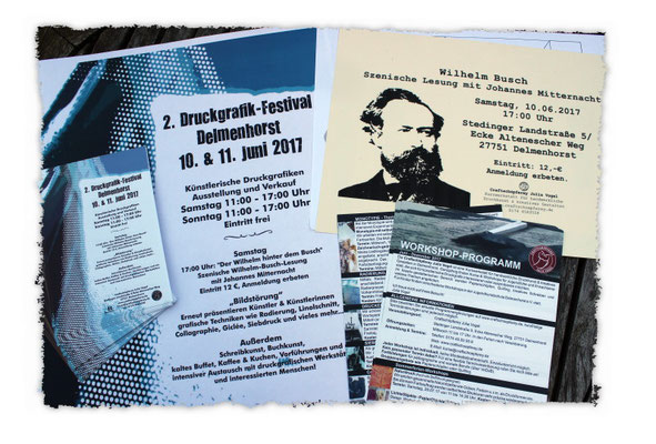 Ausstellungs-Flyer in Niedersachsen.
