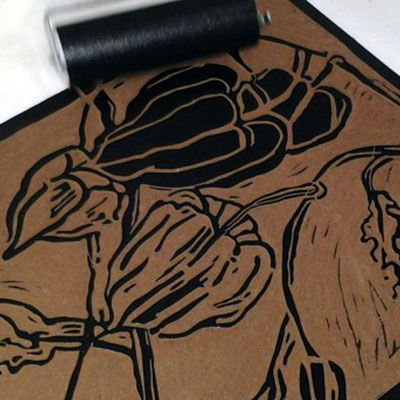 Linolschnitt Druckwerkstatt Craftschopferey