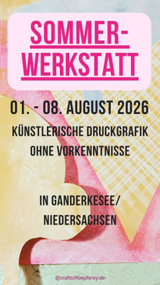 Info zur Sommerwerkstatt in der Craftschöpferey in Niedersachsen.