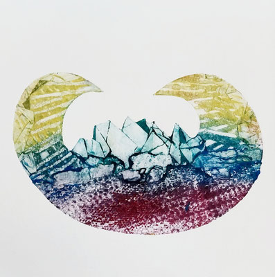 In Form geschnittene Collagraphie