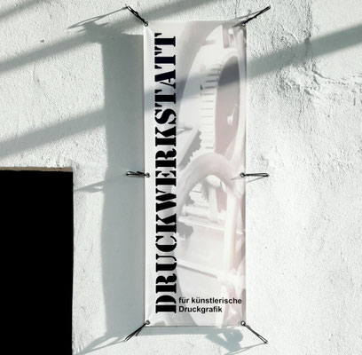 Außenbereich Banner Druckwerkstatt Craftschöpferey.