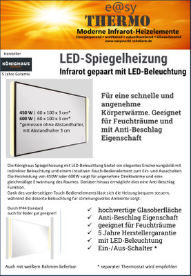 Könighaus LED-Spiegelheizung