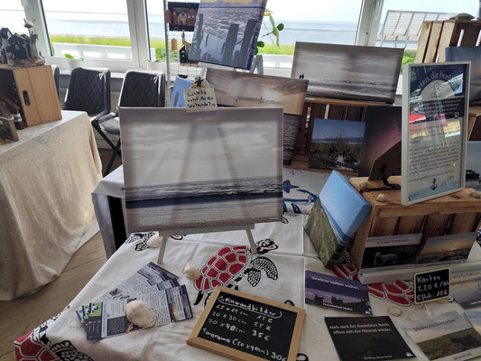 Portfolio an Leinwandbildern von DEICHDOHLE_arts auf dem Kunsthandwerkermarkt in Büsumer Deichhausen