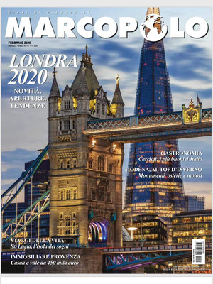 la rivista Marco Polo in edicola nel febbraio 2020, che contiene la recensione