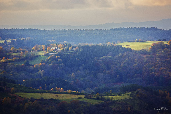 "L'automne Auvergnat" Photo façon tableau peinture Serge Faure