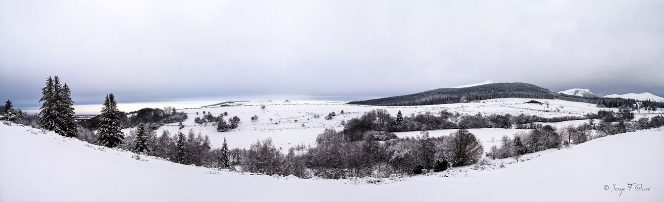 Paysage de neige à Murat le Quaire - Massif du Sancy - Auvergne - France