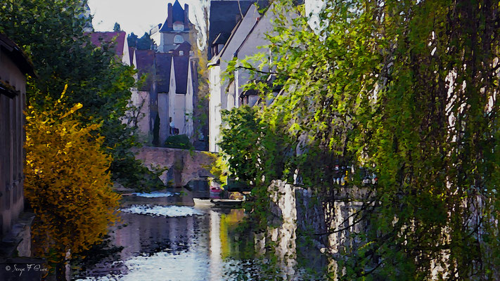 Promenade à Chartres - Photo façon tableau peinture Serge Faure