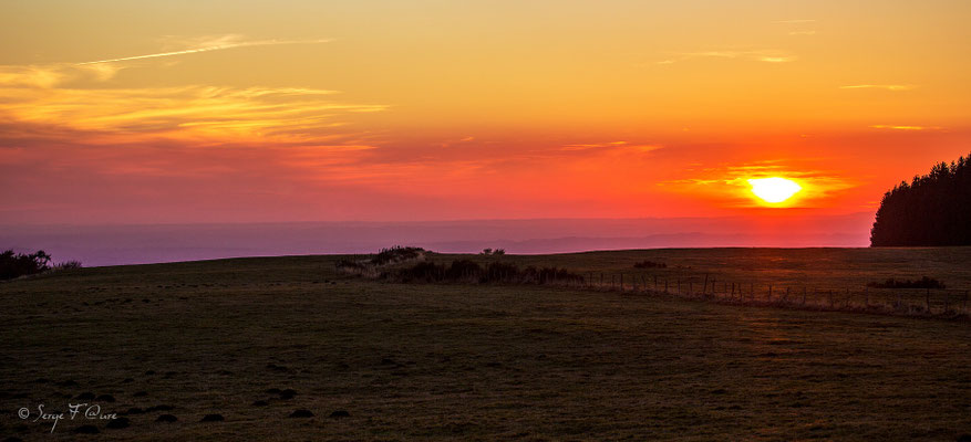 Coucher de soleil dans le massif du Sancy, près de la Stelle - Auvergne - France