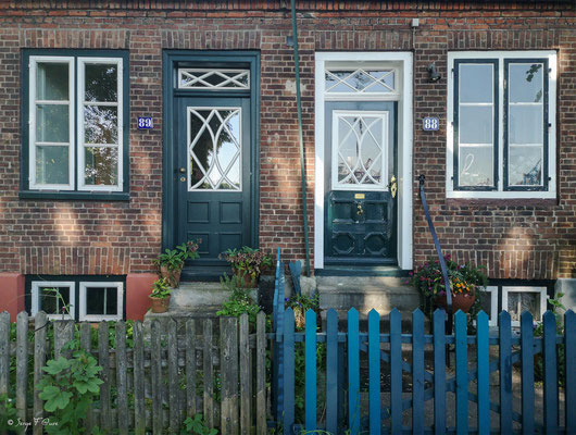 Vieilles maisons de pêcheur le long de l'Elbe- Hambourg - Allemagne - Hamburg - Deutchland