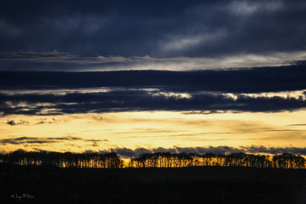 Coucher de soleil à Liournat - Commune de St Sauves d'Auvergne - Massif du Sancy - France
