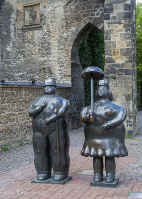 Homme et Femme de Fernando Botéro - Sculptures en bronze - Goslar - Harz - Allemagne - (ville classée au patrimoine mondial de l'UNESCO)