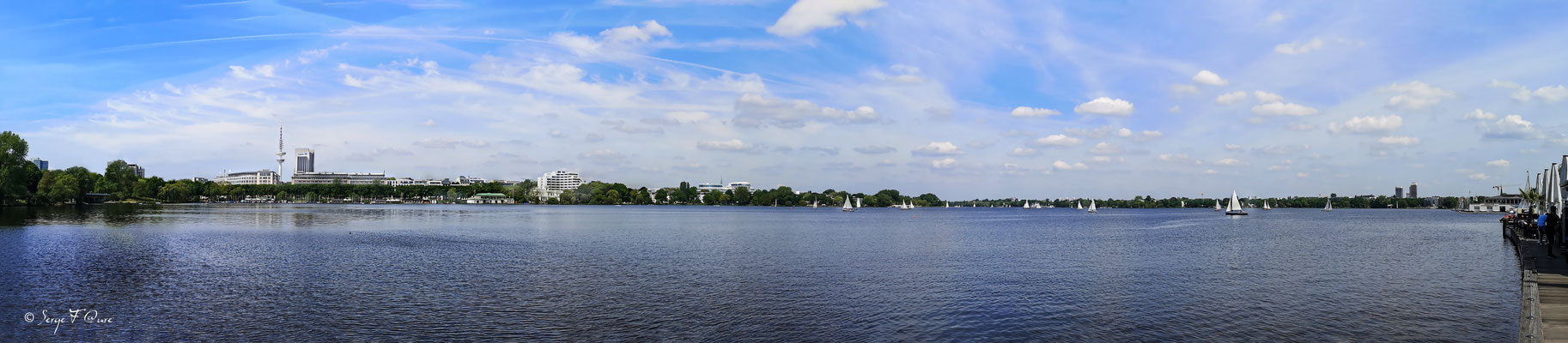 Panorama sur l'Elbe et Hambourg - Allemagne