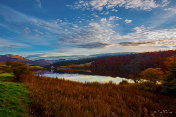 Le lac du Guéry (façon peinture) - Massif du Sancy - Auvergne - France