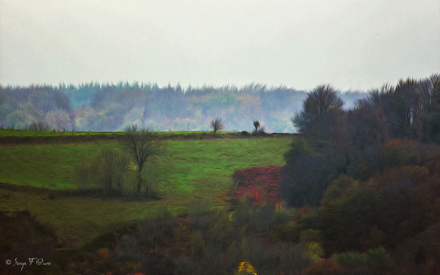 "L'automne Auvergnat" Photo façon tableau peinture Serge Faure