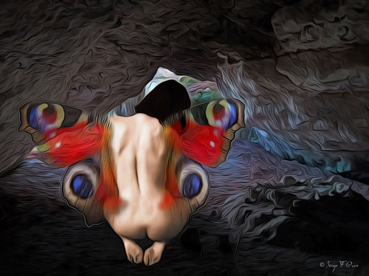 " La Chrysalide" Photo façon tableau peinture Serge Faure