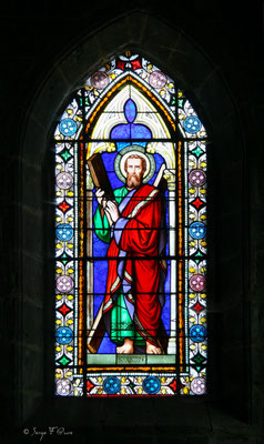 Vitrail représentant Saint André - Eglise Saint-André - Besse et Saint-Anastaise - Massif du Sancy - Auvergne - France