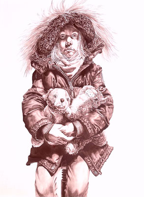 "They're eating the dogs! They're eating the cats!", 75 x 55 cm