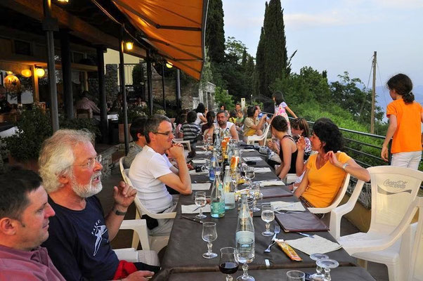Abendessen im Hotel San Michele, mit Seeblick