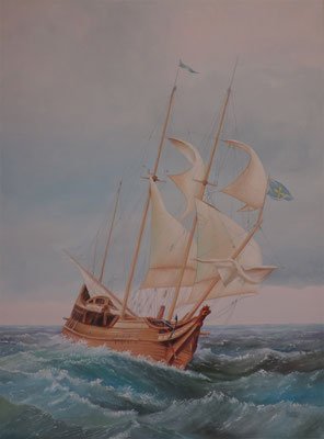 "In den Wellen" Ölbild 70x50cm