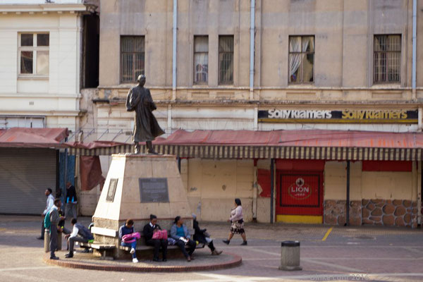 Mahatma Gandhi, Menschenrechts- und Unabhängigkeitskämpfer, lebte von 1893 bis 1914 in Johannesburg