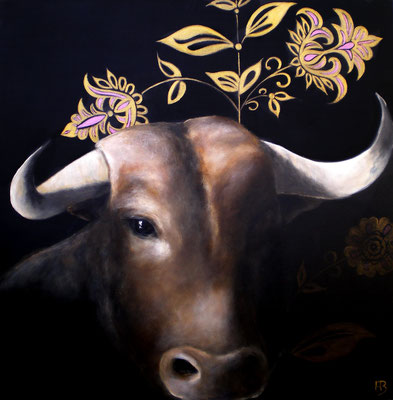 HEILIGER STIER Acrylic, goldbronze on canvas, 60 x 60 cm; 2010 (sold)