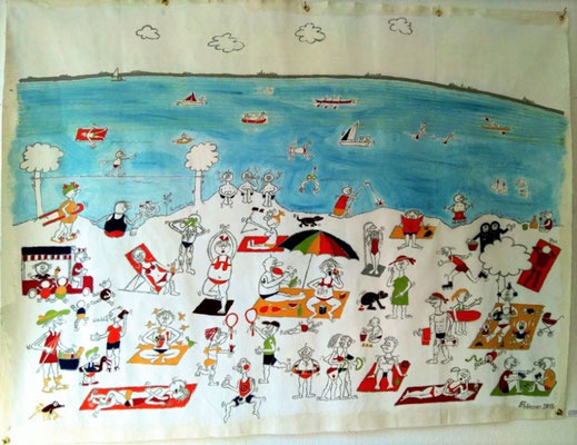 Wimmel Bild Comic: "The beach"