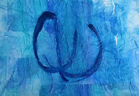 MARE 12, Papierschichten, Acryl, 23x23cm, 2023