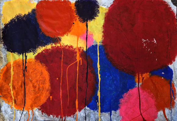 Blumen, Acryl auf Papier, 68 x 98 cm, 2025