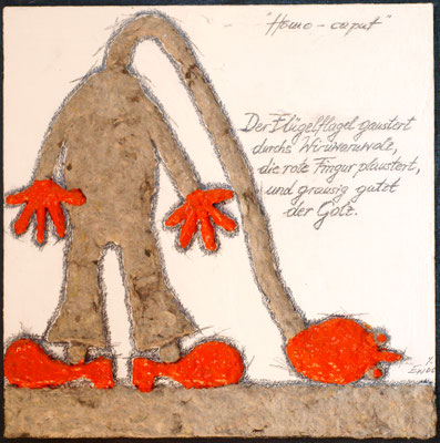 Serie: "homo caput", Papiermachee auf Karton, SOLD