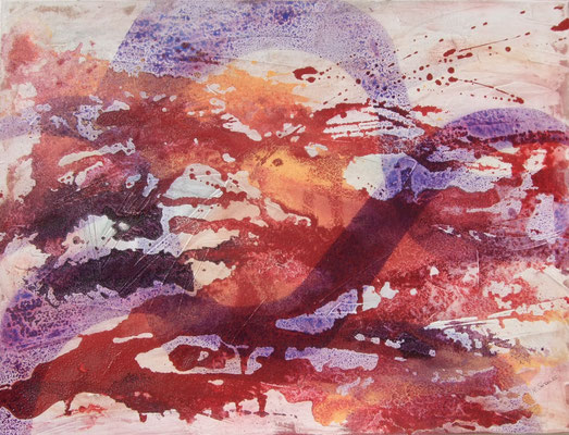 Schwebend zwischen Himmel und Erde, 60x80, Mischtechnik in Acryl auf Leinwand