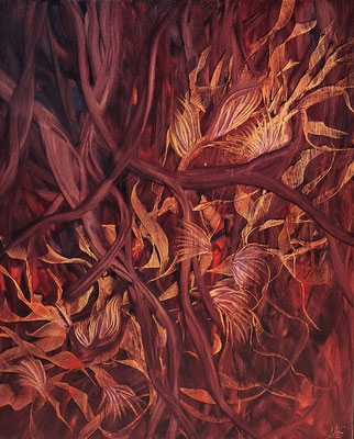 Magische Wurzelwelt, 70x50, Öl auf Leinwand