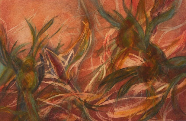 Auf der Suche nach dem Verlorenen, 70x100, Mischtechnik in Pastell auf Papier