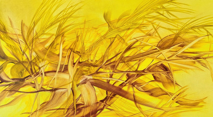 Vom Wind getrieben, 60x100, Öl auf Leinwand